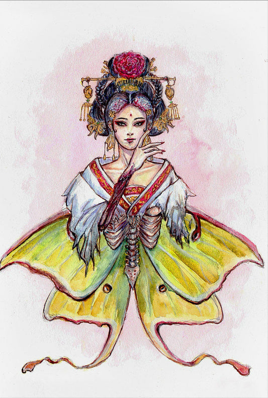 月神蛾 (luna moth) Original Framed Art